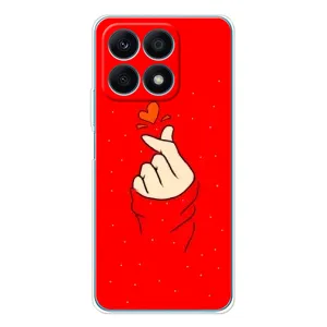 Чехлы (Знак сердечка) на Huawei Honor X8a (Сердце на красном)