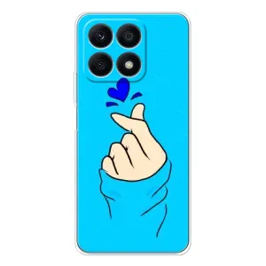 Чехлы (Знак сердечка) на Huawei Honor X8a (Сердце на синем)