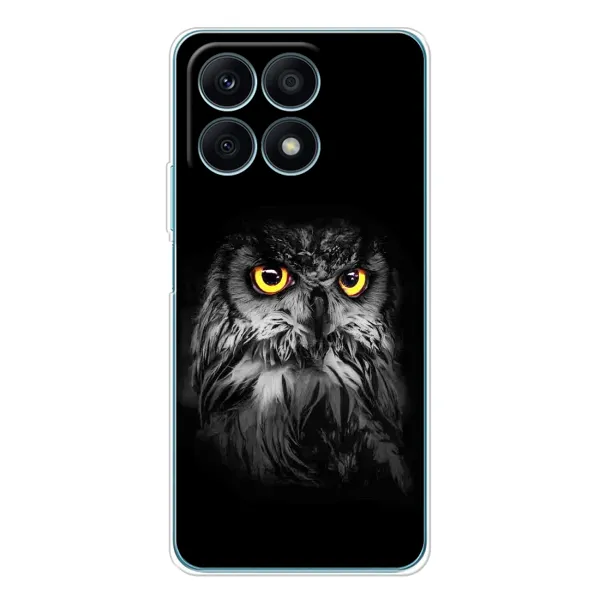 Чехол с рисунком «Сова на чёрном» для Huawei Honor X8a Чехол с рисунком «Сова на чёрном» для Huawei Honor X8a