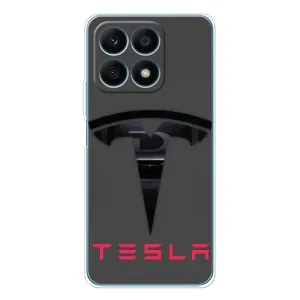 Силіконовий бампер з картинкою машини на Huawei Honor X8a (Logo TESLA)