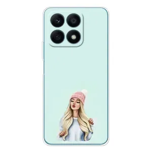 Силиконовый Чехол на Huawei Honor X8a с картинкой Стильных Девушек (В шапке)