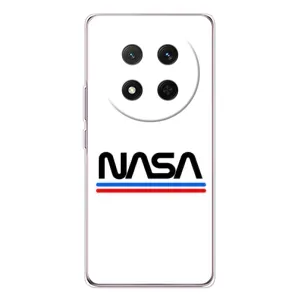 Силиконовый бампер с принтом "Наса" на Huawei Honor X9c (NASA на белом фоне)