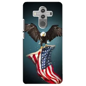 Чехол Флаг USA для Huawei Mate 10 Pro (Орел и флаг)