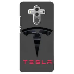Силиконовый бампер с картинкой машины на Huawei Mate 10 Pro (Logo TESLA)