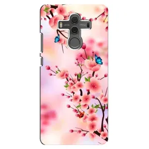 Чехол с принтом САКУРЫ на Huawei Mate 10 (Бабочки на сакуре)