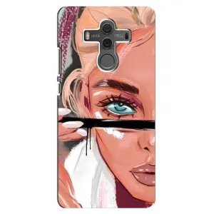 Силиконовый Чехол на Huawei Mate 10 с картинкой Стильных Девушек (Девушка и ресницы)