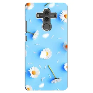 Чехол с Цветами для Huawei Mate 10 (ромашки на голубом)