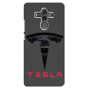 Силиконовый бампер с картинкой машины на Huawei Mate 10 (Logo TESLA)