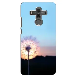 Силиконовый Чехол с одуванчиками на Huawei Mate 10 (Закат с одуванчиком)