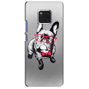 Чехол (ТПУ) Милые собачки для Huawei Mate 20 Pro, LYa-l09, LYA-L29 (Бульдог в очках)