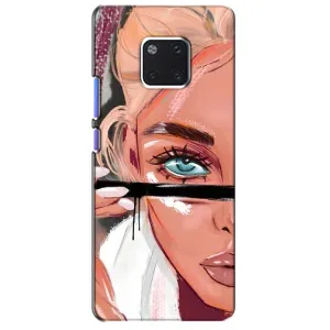 Силиконовый Чехол на Huawei Mate 20 Pro, LYa-l09, LYA-L29 с картинкой Стильных Девушек (Девушка и ресницы)