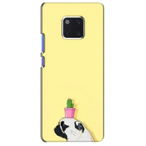 Бампер для Huawei Mate 20 Pro, LYa-l09, LYA-L29 с картинкой "Песики" (Кактус на голове)