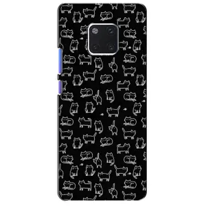 Чохол на тематику: Коти для Huawei Mate 20 Pro (LYA-L09, LYA-L29) (Котики на чорному)