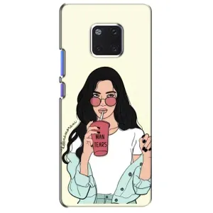 Силиконовый Чехол на Huawei Mate 20 Pro, LYa-l09, LYA-L29 с картинкой Стильных Девушек (С напитком)