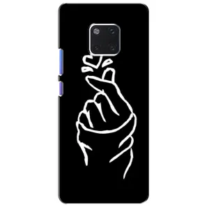 Чохол (Знак сердечка) для Huawei Mate 20 Pro, LYa-l09, LYA-L29 (Сердечко на чорному)