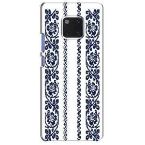 Силиконовый Чехол на Huawei Mate 20 Pro, LYa-l09, LYA-L29 с картинкой Вышиванки (Синяя вышиванка)