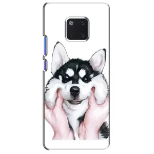 Бампер для Huawei Mate 20 Pro, LYa-l09, LYA-L29 с картинкой "Песики" (Собака Хаски)