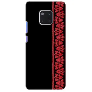 Силиконовый Чехол на Huawei Mate 20 Pro, LYa-l09, LYA-L29 с картинкой Вышиванки (Вышиванка на черном)