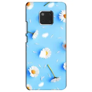 Чехол с Цветами для Huawei Mate 20, HMA-L09, HMA-L29 (ромашки на голубом)