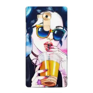 Чехол с картинкой Модные Девчонки Huawei Mate 8, NXT (Девушка с коктейлем)