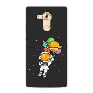 Силіконовый Чохол з принтом "Космонавти" на Huawei Mate 8, NXT (Космонавт з кульками)