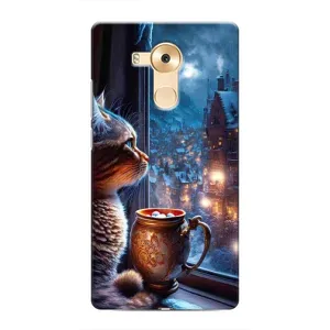 Чехлы на Новый Год Huawei Mate 8, NXT (Кот новогодний)