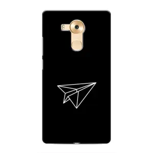 Чехол с картинками на черном фоне для Huawei Mate 8, NXT (Самолетик)