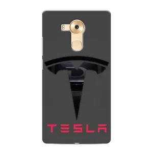 Силиконовый бампер с картинкой машины на Huawei Mate 8, NXT (Logo TESLA)