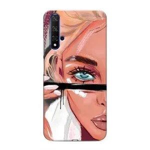 Силіконовый Чохол на Huawei Nova 5T з картинкой Модных девушек (Дівчина та вії)