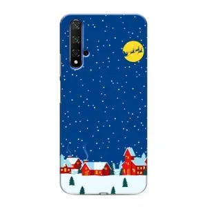 Силиконовый бампер на рождество для Huawei Nova 5T (Город в снегу)