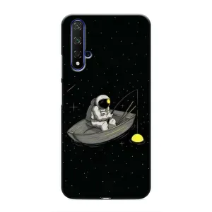 Силиконовый Чехол с принтом "Космонавты" на Huawei Nova 5T (Космонавт на рыбалке)