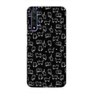 Чохол на тематику: Коти для Huawei Nova 5T (Котики на чорному)