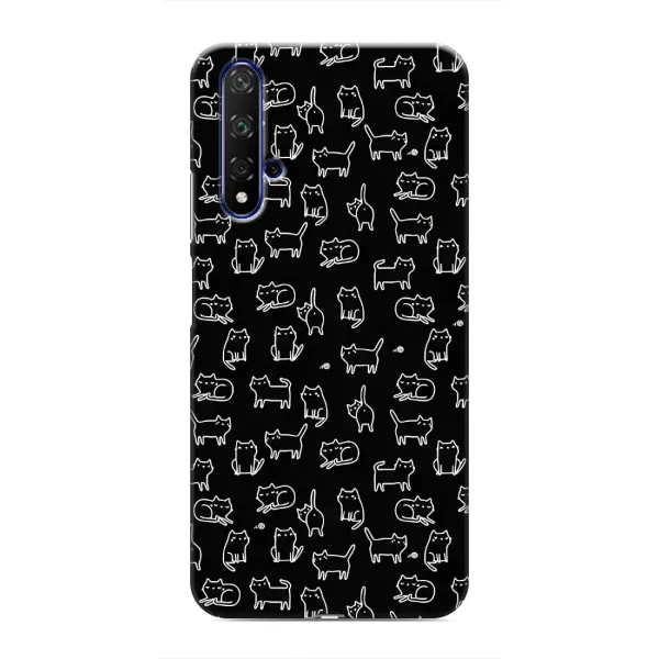 Чехол с рисунком «Котики на черном» для Huawei Nova 5T Чехол с рисунком «Котики на черном» для Huawei Nova 5T