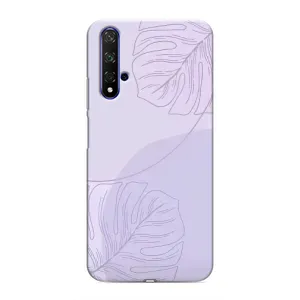 Чехол цветочный дизайн для Huawei Nova 5T (Монстера фиолетовая)