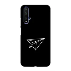 Чохол з картинками на чорному фоні для Huawei Nova 5T (Літак)