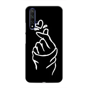 Чехлы (Знак сердечка) на Huawei Nova 5T (Сердце на черном)