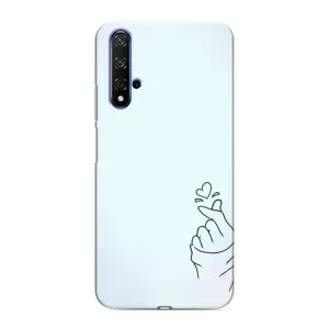 Чехлы (Знак сердечка) на Huawei Nova 5T (Сердце на голубом)