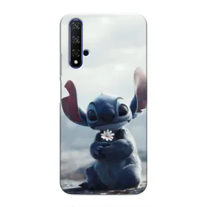 Чехол с рисунком Стич для Huawei Nova 5T (Стич с цветочком)