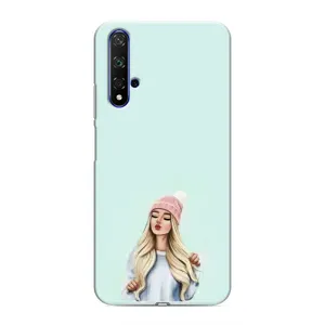 Силіконовый Чохол на Huawei Nova 5T з картинкой Модных девушек (В шапці)