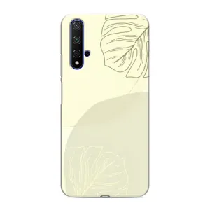 Чехол цветочный дизайн для Huawei Nova 5T (Зелёный фон)