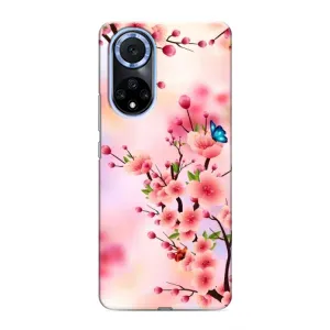 Чехол с принтом САКУРЫ на Huawei Nova 9 SE (Бабочки на сакуре)