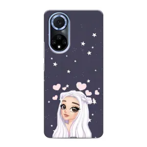 Чехол Стильные девушки на Huawei Nova 9 SE (Девушка и сердечки)