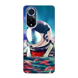 Силиконовый Чехол с принтом "Космонавты" на Huawei Nova 9 SE (Космонавт в воде)