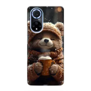 Друкований чохол 'Звірята з кавою' для Huawei Nova 9 SE (Ведмедик з кавою)