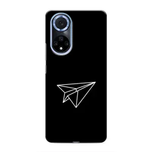 Чехол с картинками на черном фоне для Huawei Nova 9 SE (Самолетик)