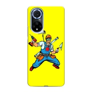 Силиконовый бампер (Работники) на Huawei Nova 9 SE (Строитель)