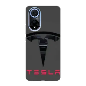 Силіконовий бампер з картинкою машини на Huawei Nova 9 SE (Logo TESLA)
