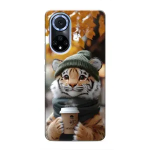 Друкований чохол 'Звірята з кавою' для Huawei Nova 9 SE (Тигр з кавою)