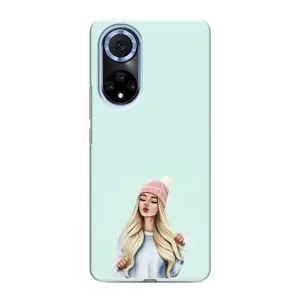Силиконовый Чехол на Huawei Nova 9 SE с картинкой Стильных Девушек (В шапке)