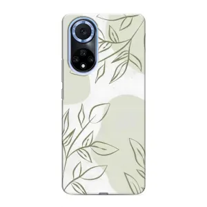 Чехол цветочный дизайн для Huawei Nova 9 SE (Зелёный дизайн)